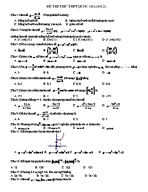 Đề thi thử THPT quốc gia (số 2)